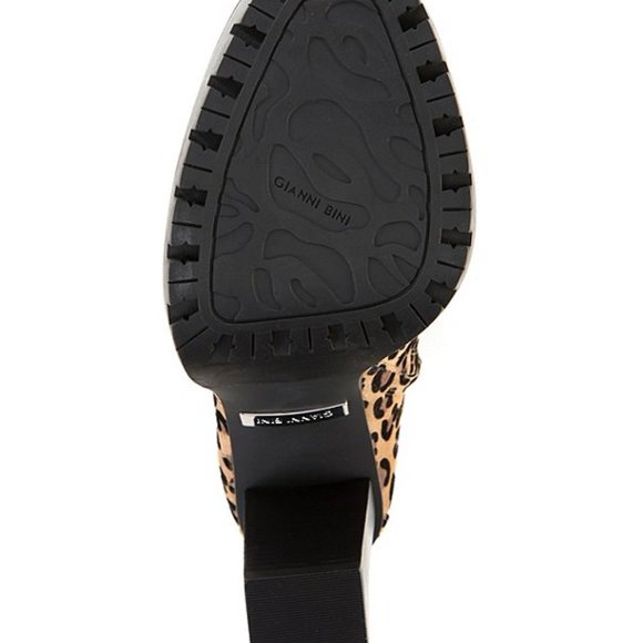 Ambelynn Suede Cheetah Print Heeled Combat Booties - Picture 5 of 6